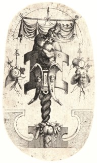 Jean Mignon (French, active 1537â€ì1552). Satyr Leaning to the Right, ca. 1543- 1545. From Termes.