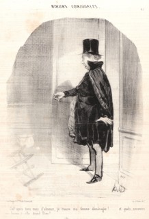 Honoré Daumier (French, 1808 - 1879). Heavens! After three months of absence, I find that my wife