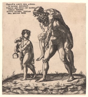 Giovanni Jacopo Caraglio (Italian, ca. 1500/1505â€ì1565) after Raphael (Italian, 1483-1520). Aeneas