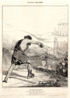 Honoré Daumier (French, 1808 - 1879). Les filets de Vulcain, 1842. From Histoire Ancienne.