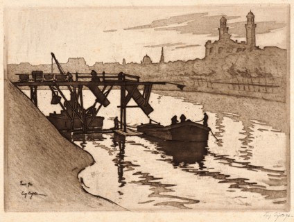 EugÃ¨ne Bejot (French, 1867 - 1931). The Seine at the Trocadero (The Trocadero Seen from the Left