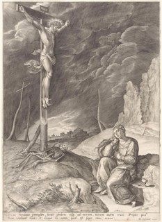 Triumphant Christ on the cross, Hieronymus Wierix, Hans Liefrinck (I), 1563 - before 1573