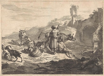 Standing spinster, Cornelis Visscher (II), 1638-1658