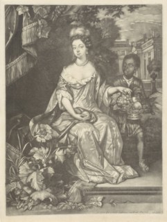Portrait of Queen Mary II Stuart, Pieter Schenk (I), 1670 - 1713