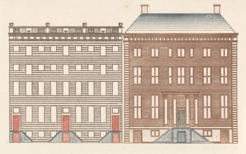 Amsterdam canal houses on the Keizersgracht 452 and 480-476, The Netherlands, print maker: