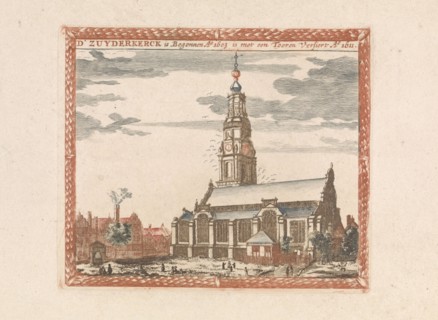 South Church in Amsterdam, The Netherlands, Anonymous, Jan Veenhuysen, Carel Allard, 1695 - 1699