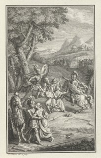 Knights in combat, Jacob Folkema, 1702 - 1767