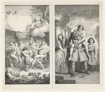 Playwright Paul Scarron dances with satyrs, fauns and maenads, Aeneas saves his father from burning