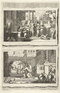 Expulsion of Hagar and Ishmael and the return of the prodigal son, Pieter van den Berge, 1694 -