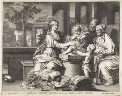 Holy Family with Zachariah, Elizabeth and John the Baptist, Matthijs Pool, Willem de Broen, 1705 -