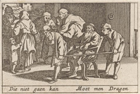 Old men are carried, Pieter Hendricksz. Schut, Claes Jansz. Visscher (II), 1628 - 1650