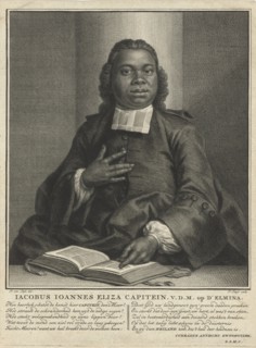 Portrait of Jacobus Elisa Johannes Capitein, Pieter Tanje, 1742, print maker: Pieter Tanjé