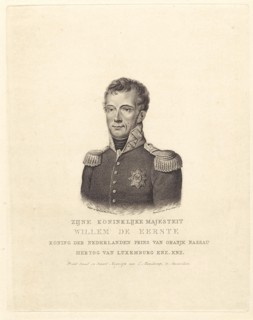 Portrait of Willem I Frederik, king of The Netherlands. Willem van Senus, Evert Maaskamp, 1814 -