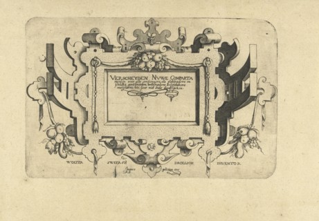 Title Sheet with fruit bunches, Jacob Goltzius (II), Wolter Sweersz Drollich, 1584 - 1630