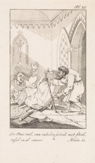 Falling cleric and a man with a letter, DaniÃ«l Veelwaard (I), Jacob Smies, FranÃ§ois Bohn, 1802 -