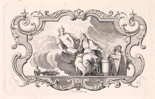 Vignette with Faith and Truth, Jan Punt, 1747