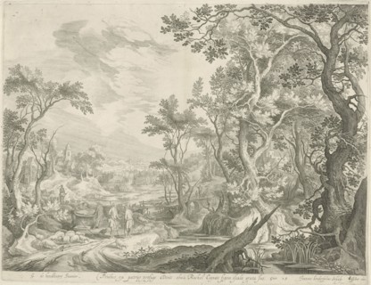 Jacob and the men of Haran at the well, print maker: Jan van Londerseel, Gillis Claesz. de