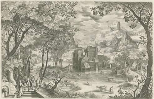 Rebecca and Eliezer at the well, Jan van Londerseel, David Vinckboons, Claes Jansz. Visscher (II),