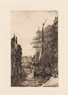 View of the Damrak in Amsterdam, The Netherlands, Frans Schikkinger, 1848 - 1902