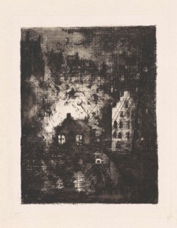 Fire in brewery De Valk Amsterdam, The Netherlands, print maker: Frans Schikkinger, 1882 - 1884