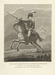 Portrait of King William II on horseback, Antonie and Pieter van der Beek, 1795 - 1821