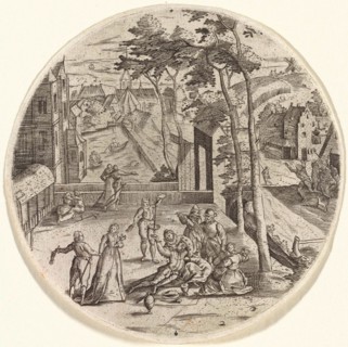 Prodigal son squanders his money, Anonymous, 1612
