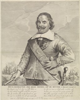 Portrait of Michiel Adriaensz de Ruyter, Jan de Visscher, Frederik de Wit, 1652 - 1701