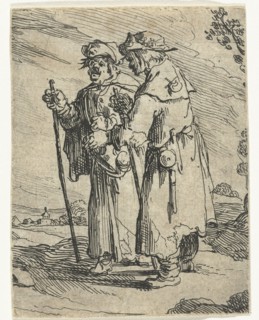 Two pilgrims on the road, Andries Both, ca. 1622 - ca. 1642