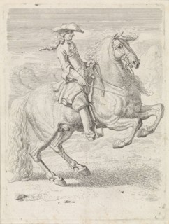 Rider lets his horse rearing, Dirk Maas, 1669 - 1717