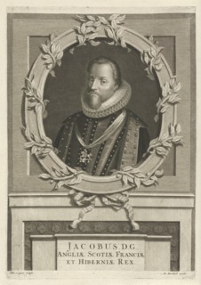 Portrait of James I of England, Philip van Gunst, Matthijs van Marebeek, 1685 - 1732