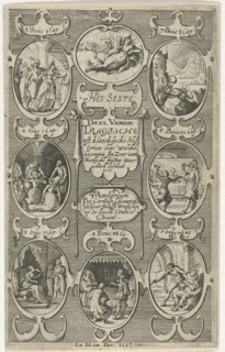 Title page for: Het seste deel vande Tragische oft klaechlijcke historien, 1613, print maker: