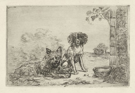 Two dogs, David van der Kellen (II), 1814 - 1879
