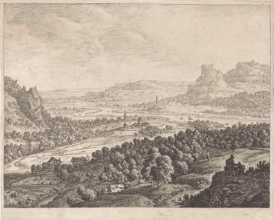 Mountain landscape with river, Herman Saftleven, 1667