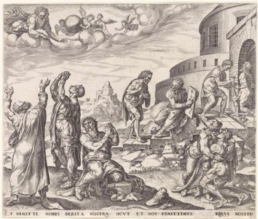 Forgive us our debts, as we also have forgiven our debtors, Johannes Wierix, Maarten van