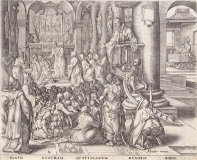 Give us today our daily bread Johannes Wierix, Philips Galle, 1569 - 1573