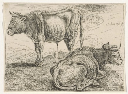 Two bullocks, William Young Ottley, Lodewyck Lodewycksz, 1828