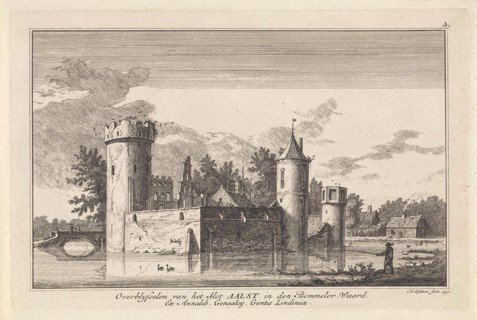View of the ruins of castle Aalst, Gelderland, The Netherlands