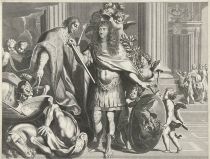 Print of Aegidius Le Maistre (1665), upper part, print maker: Nicolas Pitau I, Jean Lepautre, 1665