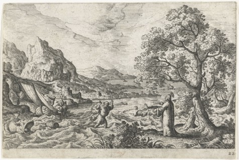 Miraculous fishing, Hans Bol, Anonymous, c. 1550 - c. 1650