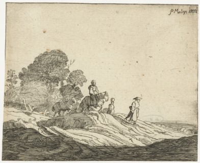 Landscape with horses, mentioned on object Pieter de Molijn, 1623 - 1652