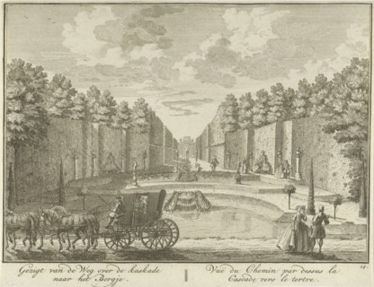 View of a pond in the garden of House ter Meer in Maarssen, The Netherlands, Hendrik de Leth, c.