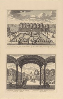 View of the parterre with grass and flowering plants on the south side of Slot Zeist, left the