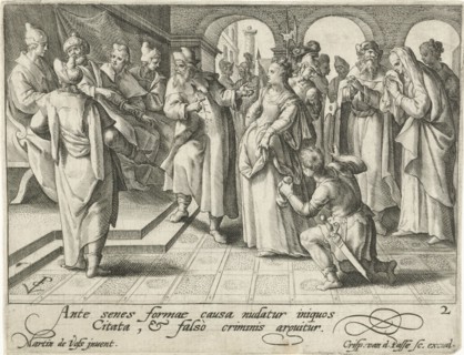 Susanna before the judges, Crispijn van de Passe (I), 1574 - 1637
