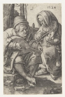 Couple making music, Lucas van Leyden, 1524