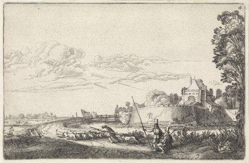 Landscape with Zijlpoort, Haarlem, The Netherlands, Jan van de Velde (II), 1616