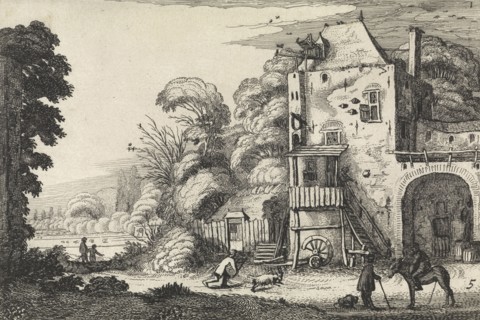 Tavern in a landscape, Jan van de Velde (II), 1616