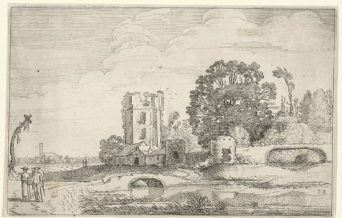 Landscape with the tower of the Huis ter Kleef, Haarlem, The Netherlands, Jan van de Velde (II),
