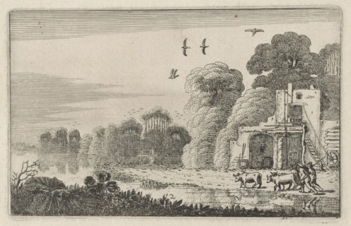 Figures with cows at a ruin, Jan van de Velde (II), 1616