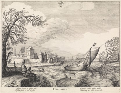 February, Jan van de Velde (II), Claes Jansz. Visscher (II), 1618