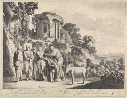 Christ is preparing for the arrival in Jerusalem, Jan van de Velde II, Adrianus Iekerman, Claes